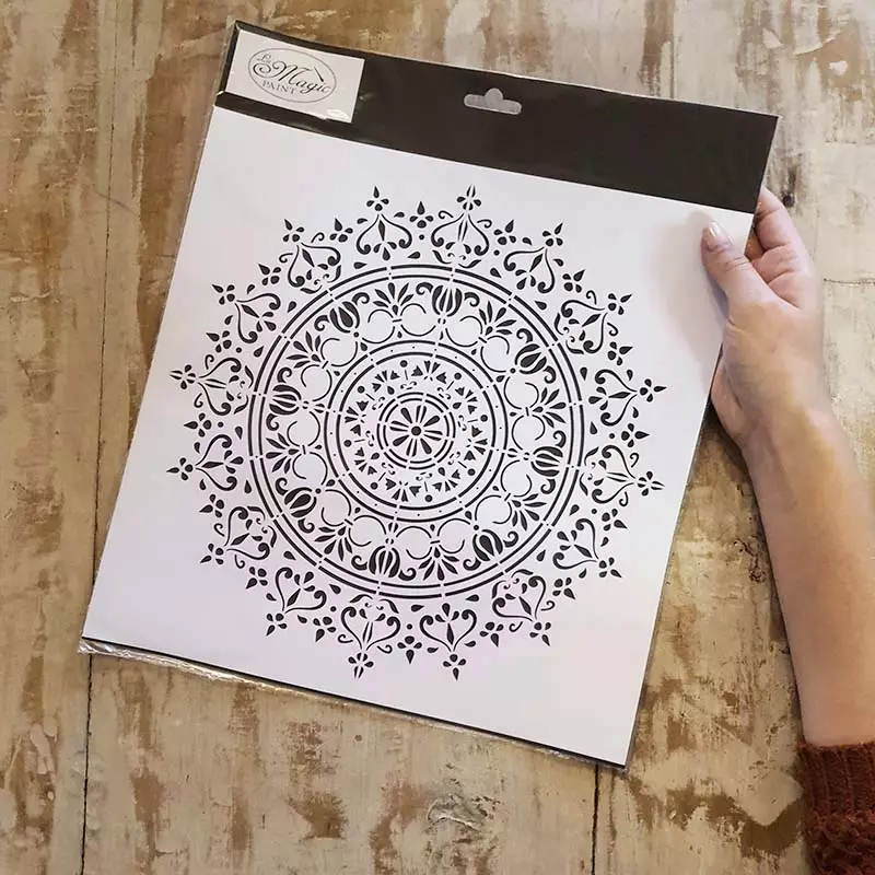 Stencil “Mandala”, Magic Paint, riutilizzabile, 28,5×28,5 – Magic