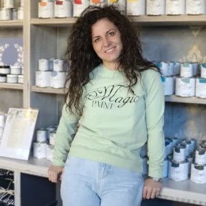 Felpa Verde Chiaro Magic Paint - Unisex