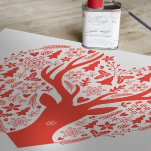 Stampa Trasferibile "NATALE, Cuore Rosso di Cervo" 28x40 cm