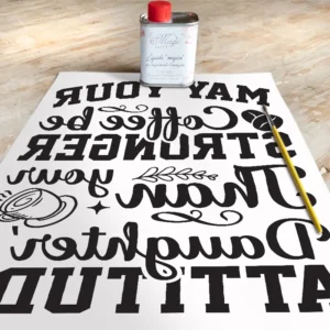 Stampa Trasferibile “SCRIPT, COFFEE” 28×40 cm