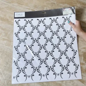 Stencil “Tappezzeria Barocca”, Magic Paint, riutilizzabile, 43×43 cm