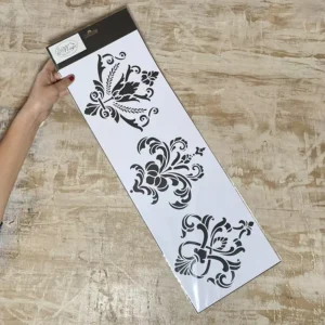 Stencil “Tris Orchid”, Magic Paint, riutilizzabile, 55x19 cm