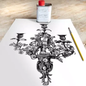 Stampa Trasferibile "VINTAGE, LAMPADARIO" 28x40 cm