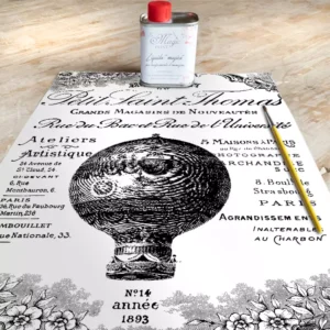Stampa Trasferibile "VINTAGE, MONGOLFIERA" 28x40 cm