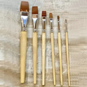 Set pennellini per decorazioni - Punta Piatta, 6 pezzi