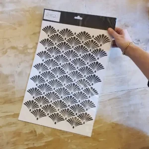 Stencil “Ventagli Déco”, Magic Paint, riutilizzabile, 42×29.7 cm