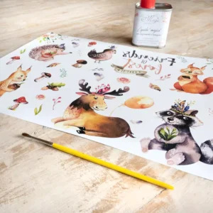 Stampa Trasferibile "BABY, FRIEND OF FOREST" 28x40 cm