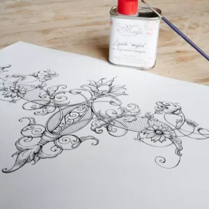 Stampa Trasferibile "FANTASIA, VINTAGE FLOWER" 28x40 cm