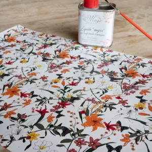 Stampa Trasferibile "FLORA & FAUNA, BUTTERFLY FLOWER" 28x40 cm