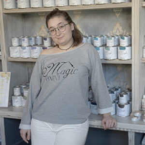 Felpa Magic Paint Grigia off shoulder